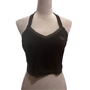 bebe Black Halter Crop Top